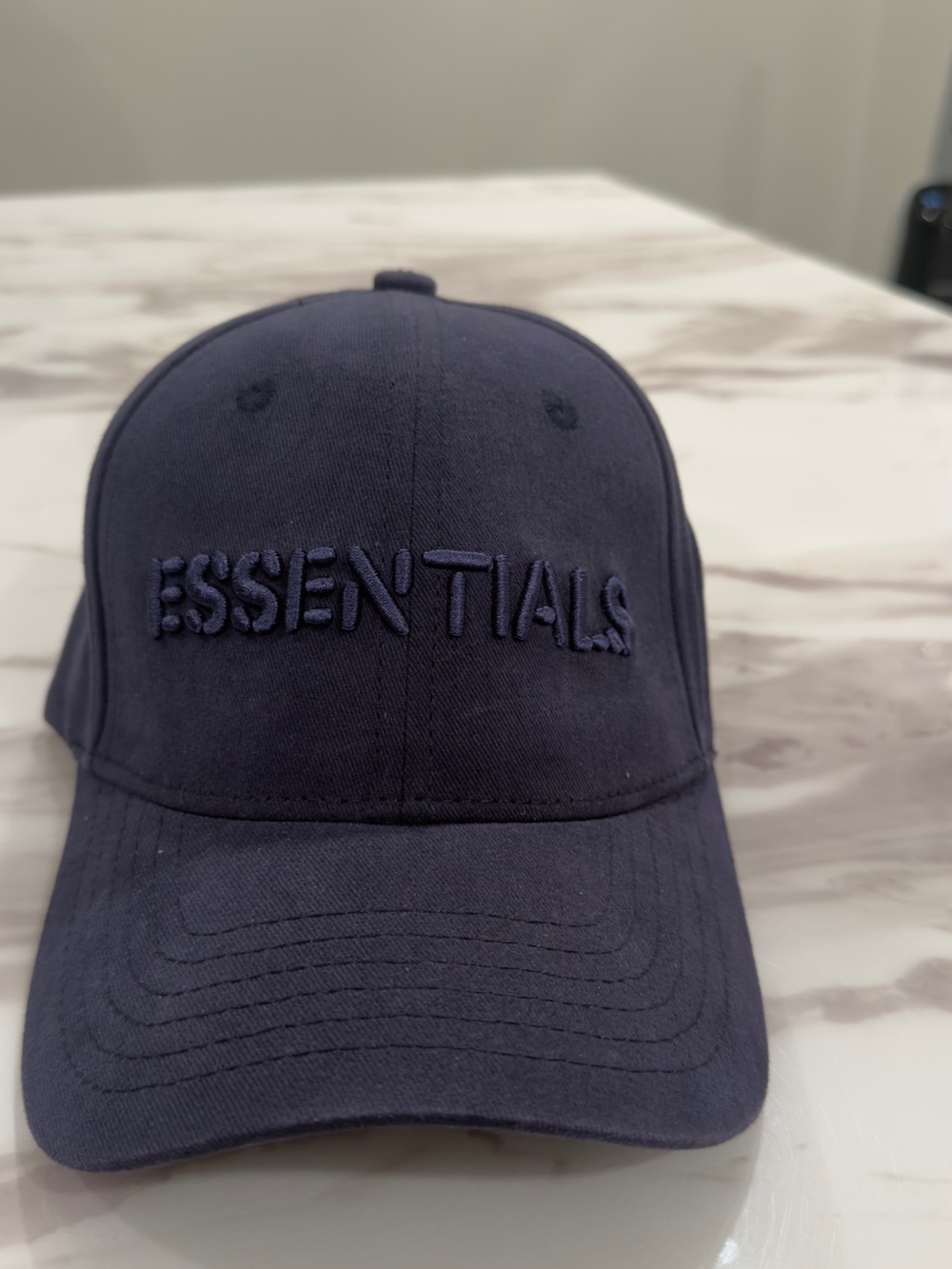 ESSENTIALS Men's Navy Embroidered Logo Cap